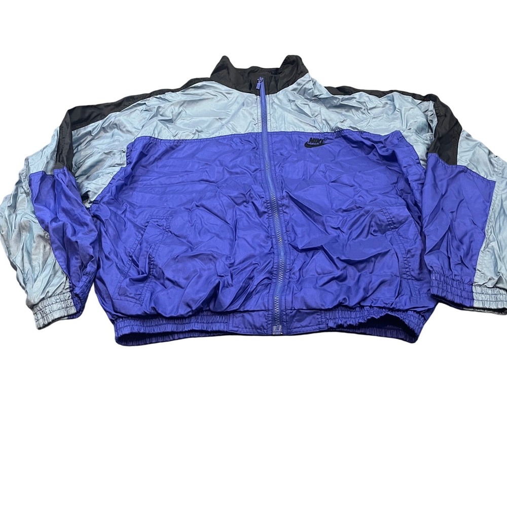 Nike Windbreaker Jacket Mens L Blue Colorblock Vintage Full Zip F31204SID